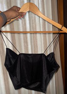 Satin Black Cami Top