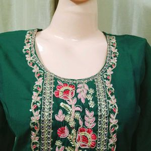 Heavy Embroidery Work Kurti Set