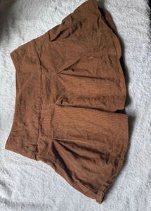Pleated Corduroy Mini Skirt