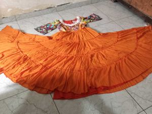 Vibrant Floral Print decent cotton blend gown