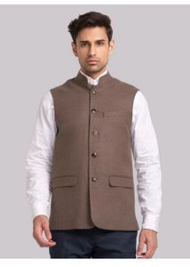 Sleeveless Brown Waist Coat
