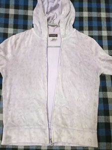 Cute Heart Patterned Zip-Up Hoodie