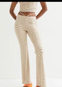 y2k Retro Flare Pants with Swirl Print
