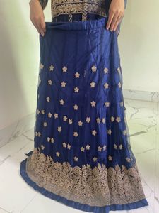 Anarkali-style kurti paired with a lehenga