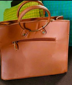 Lavie Brown Tote Bag with Handles