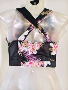 Floral Halter Crop Top Size S-M 30"-34"