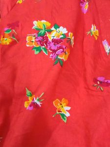 Chic Red Floral Wrap Top