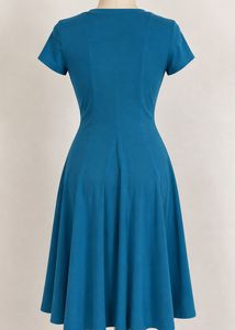 Classic Blue Fit and Flare Dress