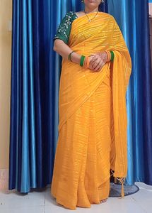 Yellow Striped Saree