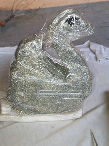Sparkly Silver Decorative Duck