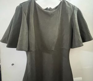 FOREVER 21 Olive Green Flutter Sleeve Dress