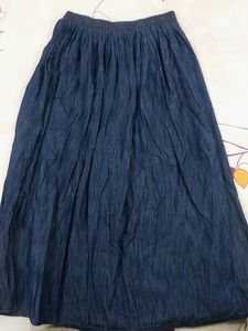 Light Blue And White Mix Casual Skirt