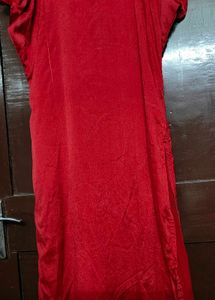 Red Embellished Dress Set