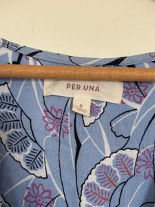 Per Una a M&amp;S brand blue floral Midi dress