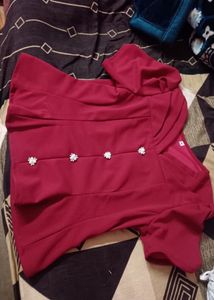 Elegant Burgundy Peplum Top
