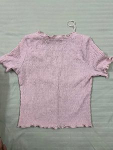 Cute Pink Button-Up Cropped Top