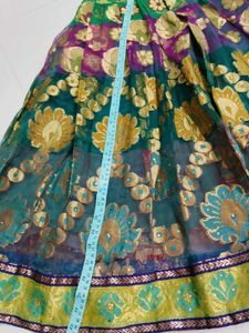 Beautiful Brocade Lehenga Skirt with dupatta.