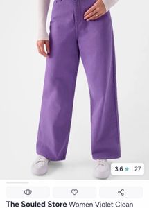Purple Casual Pants