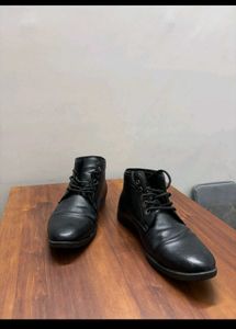 Black Leather Ankle Boots