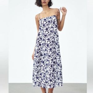 Zara Limited Edition Floral Minimalist MIDI Dress