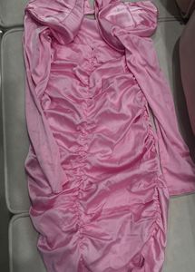 Newme Pink Ruched Mini Dress
