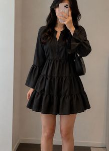 Chic Black Tiered Mini Dress