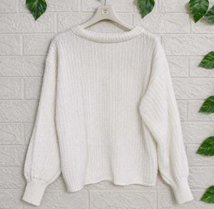 Cozy White Knit Sweater