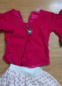 Cute Pink Top &amp; Skirt Set for 2 yrs