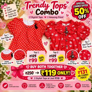 Trendy Tops Combo: Red Polka Dot & Floral Print