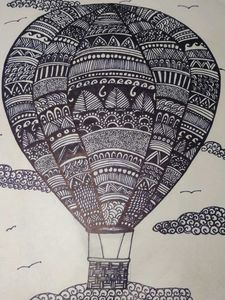 Intricate Hot Air Balloon Artwork