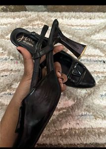 JM Looks Black Slingback Heels