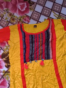 Stylish Yellow &amp; Orange Kurta