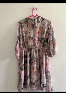 Floral Chiffon Midi Dress
