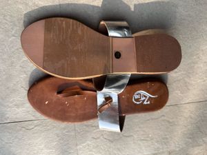 Stylish Brown &amp; Silver Flat Sandals