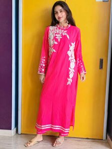 Red Embroidered Women's Straight Kurti | Elegant P