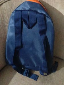 Compact Blue &amp; Orange Drawstring Bag
