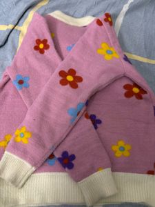 Floral Pink Pullover Sweater Free Delivery