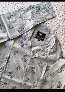 Men's Graphic Print Casual Shirt L size