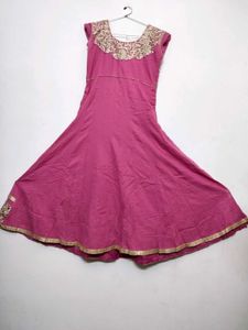 Pink Embroidered Anarkali Dress