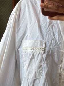 Oversized White Button-Up Shirt
