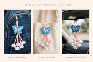 Handmade Crochet Butterfly Hair tie
