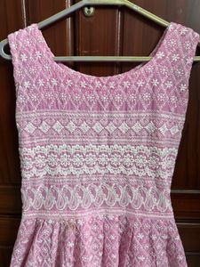 Pink Embroidered  Dress