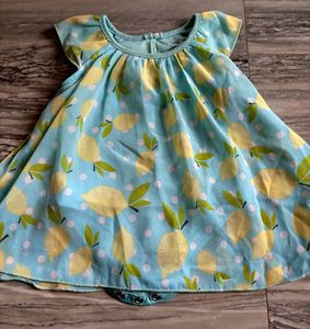 Lemon Print Baby Dress