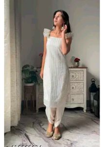 Elegant White Chikankari Kurta Set