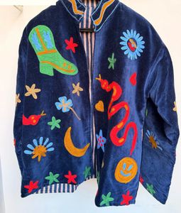 ANUSHKA SHARMA Embroidered Velvet Bomber Jacket