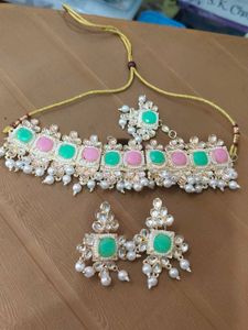 Stunning Kundan Choker Necklace &amp; Earrings Set