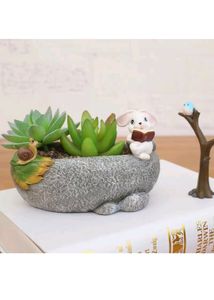 Rabit Reading Flower Pot