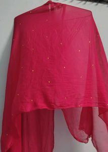 red georgette sequence Dupatta mukesh heavy