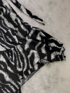 Stylish Zebra Print Halter neck dress