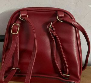 Red Handbag with Tassel Detail
